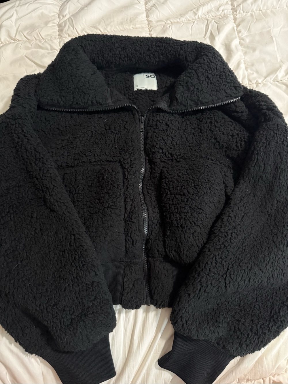 SO Sherpa Zip-Up Jacket - Black